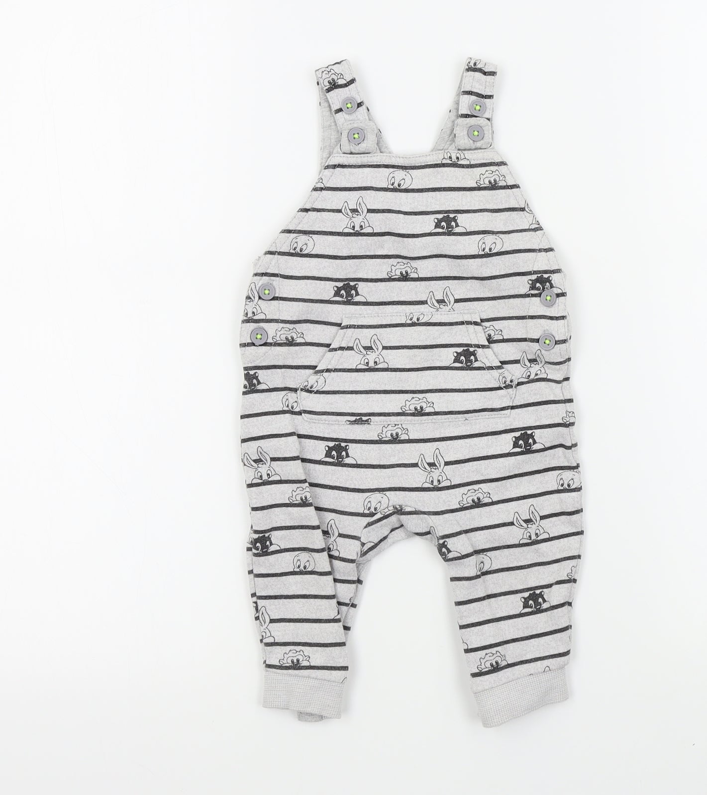 George Baby Grey Colourblock  Dungaree One-Piece Size 3-6 Months