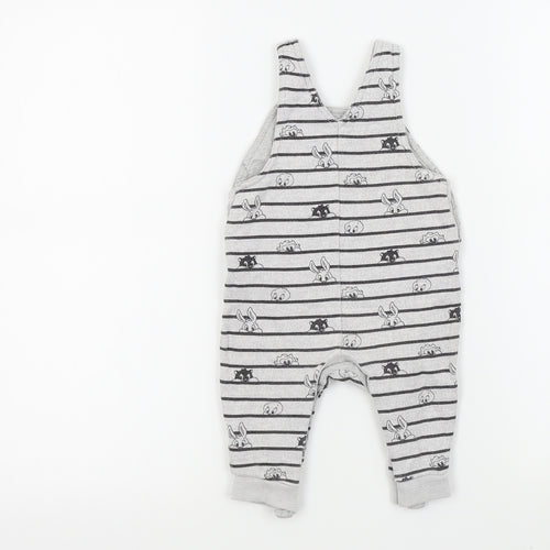 George Baby Grey Colourblock  Dungaree One-Piece Size 3-6 Months