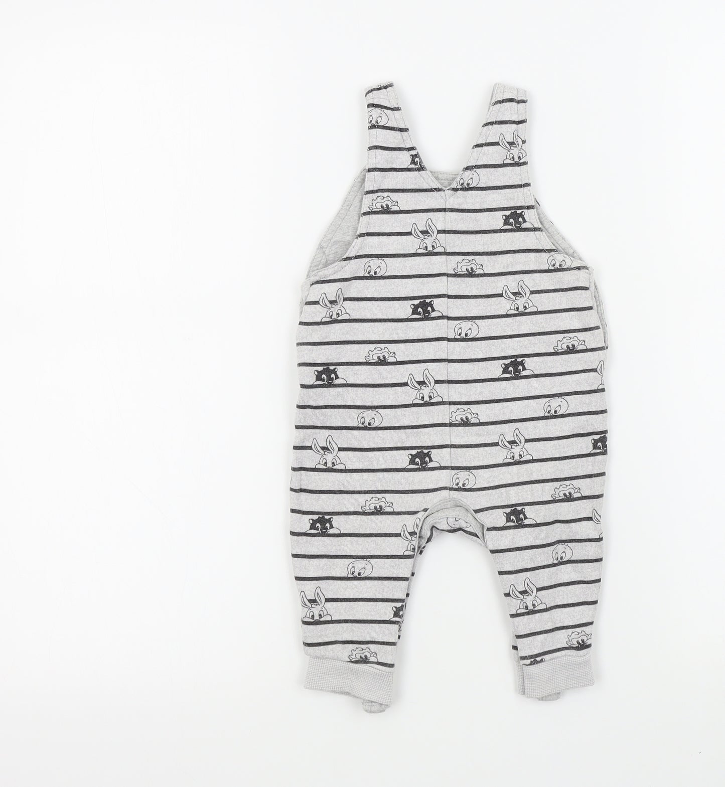 George Baby Grey Colourblock  Dungaree One-Piece Size 3-6 Months