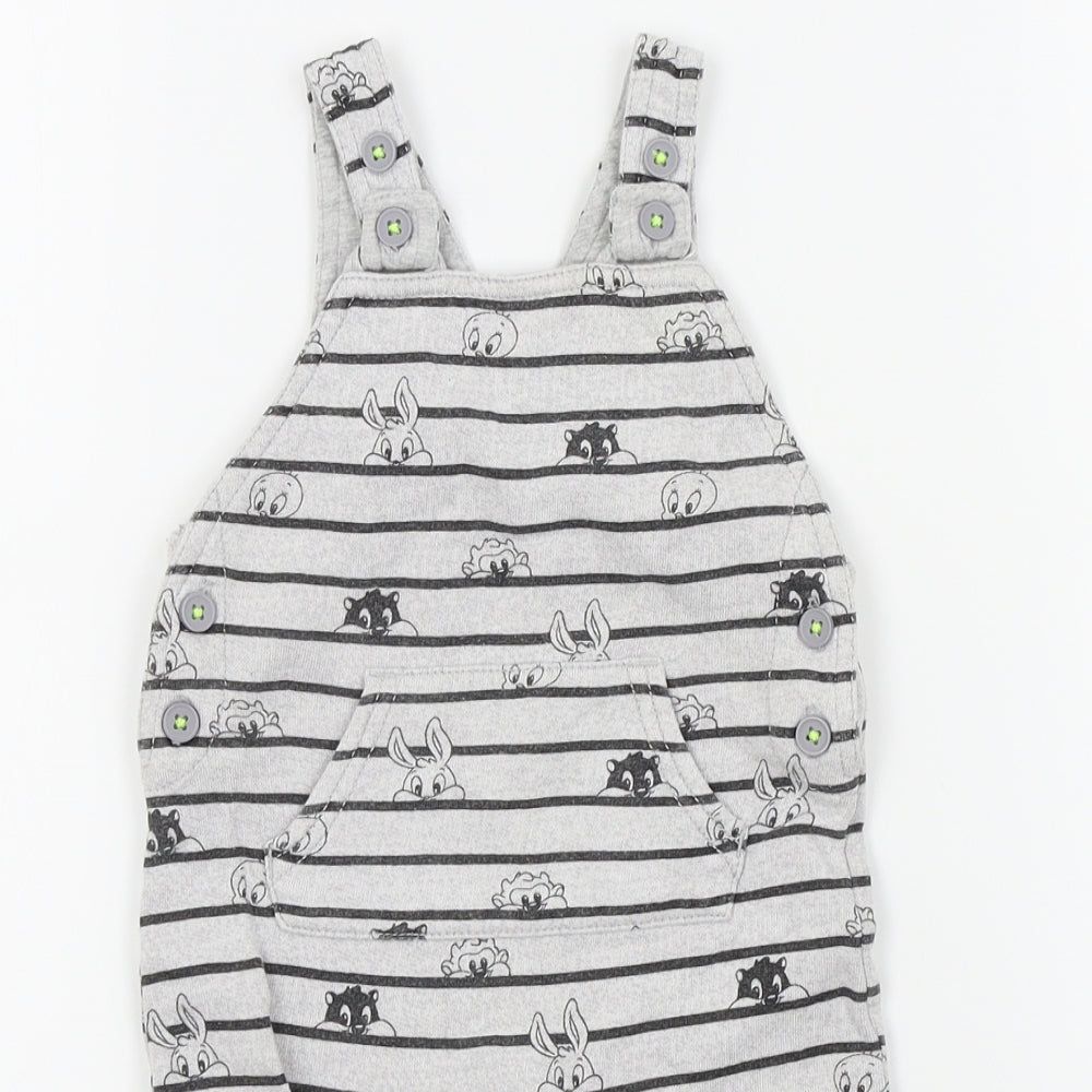 George Baby Grey Colourblock  Dungaree One-Piece Size 3-6 Months