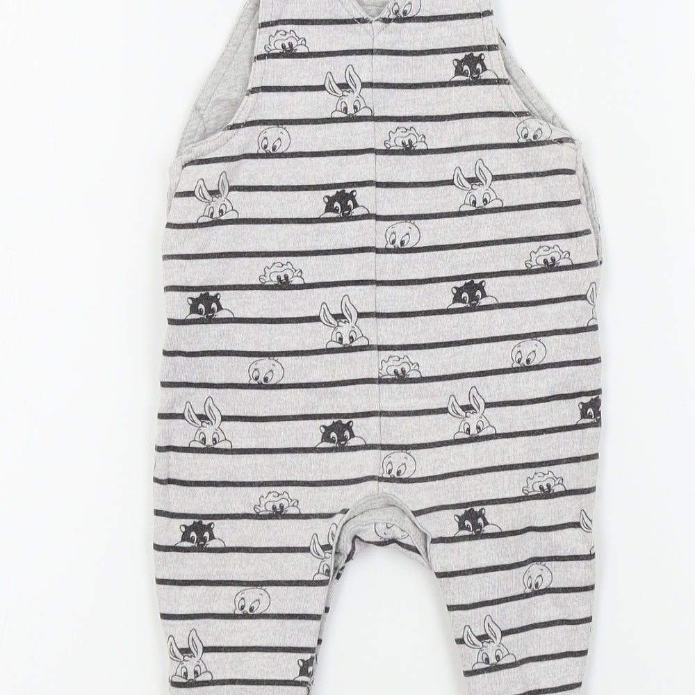 George Baby Grey Colourblock  Dungaree One-Piece Size 3-6 Months
