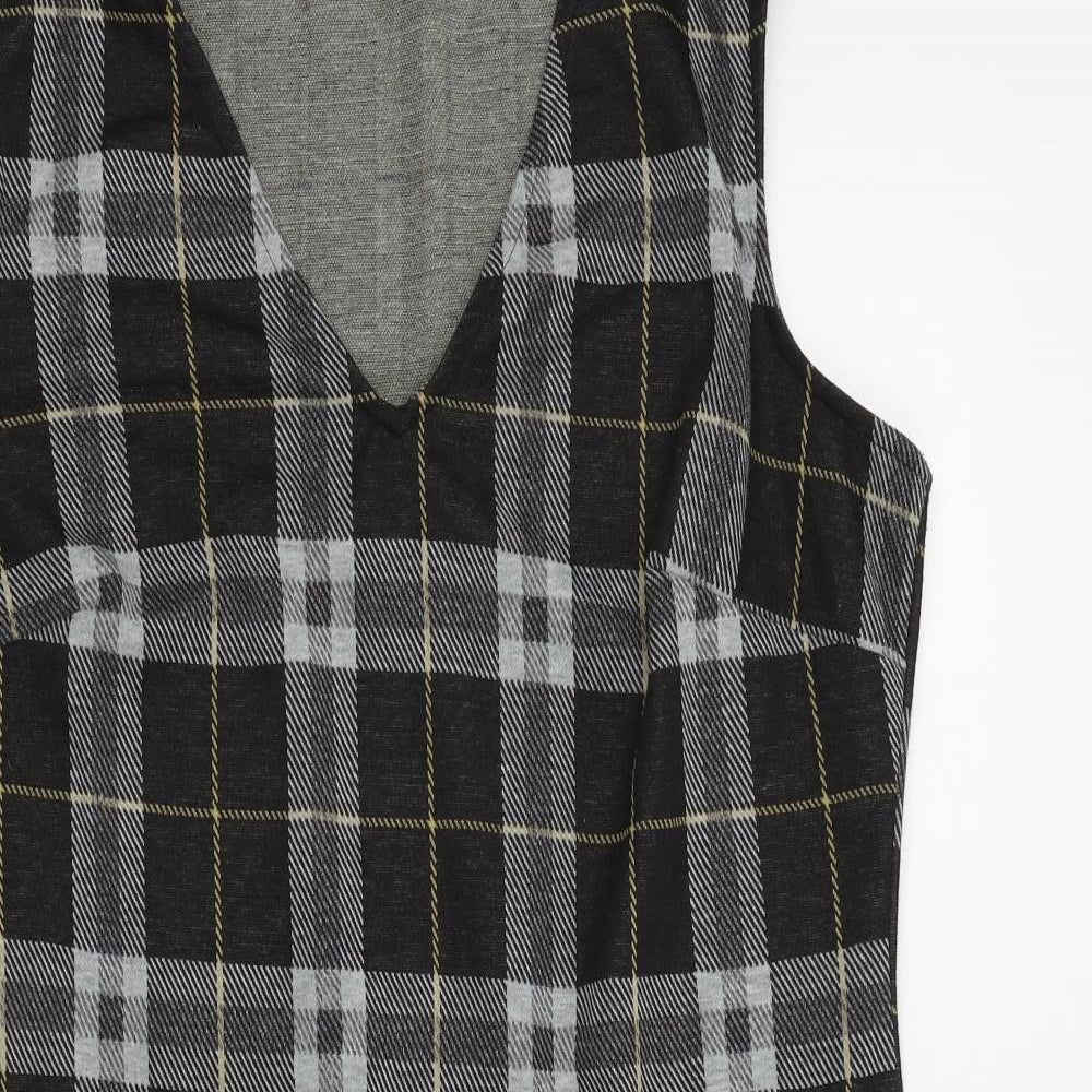 Studio Womens Black Check  A-Line  Size 12