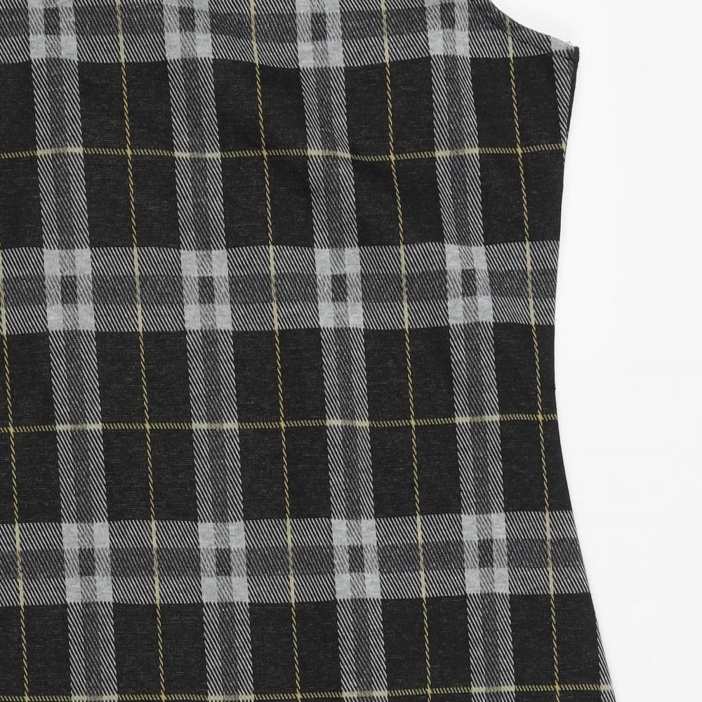 Studio Womens Black Check  A-Line  Size 12