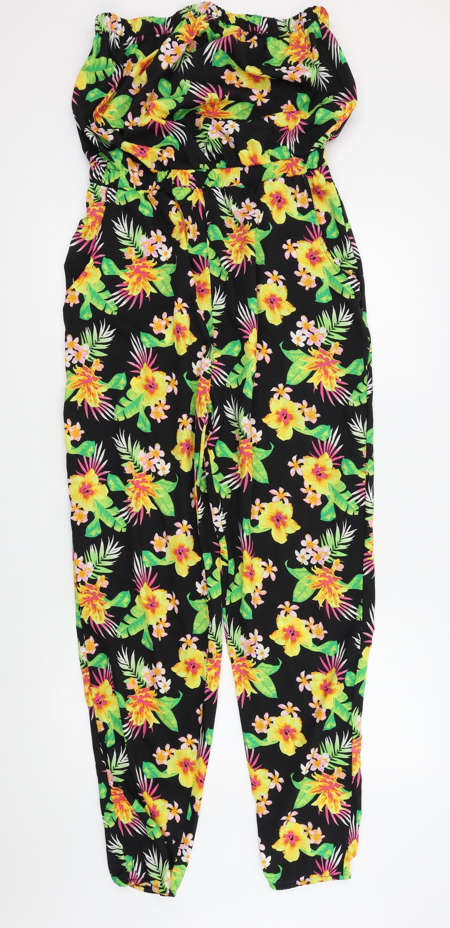 BYOU Womens Multicoloured Floral  Bodysuit One-Piece Size 12 L30 in