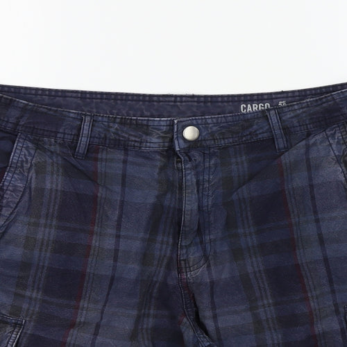 F&F Mens Blue Check  Bermuda Shorts Size 38