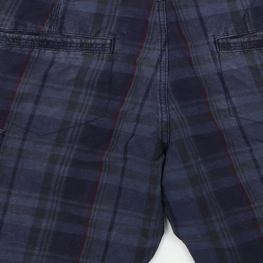 F&F Mens Blue Check  Bermuda Shorts Size 38