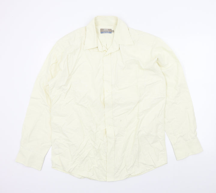 M&S Mens Beige Colourblock   Button-Up Size 38