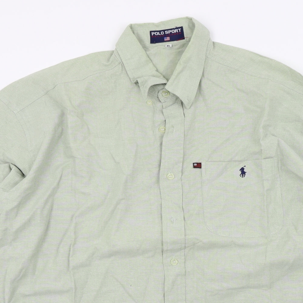 Polo Ralph Lauren Mens Green Colourblock   Button-Up Size XL