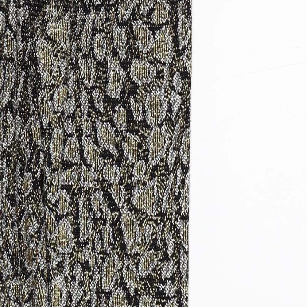 Topshop Womens Gold Colourblock  Jegging Leggings Size 8 L25 in - sparkle detail