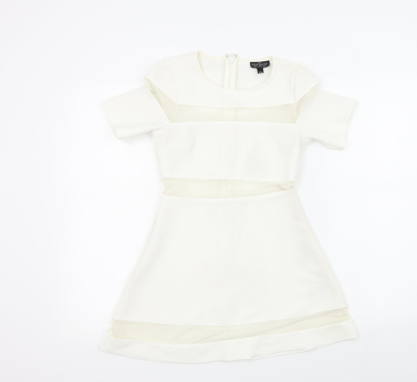 Topshop Womens White   Fit & Flare  Size 8