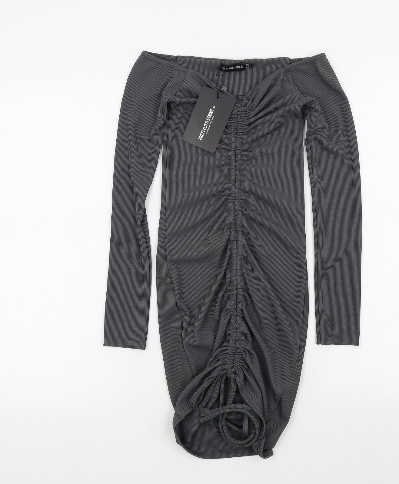 PRETTYLITTLETHING Womens Grey Colourblock  A-Line  Size 6