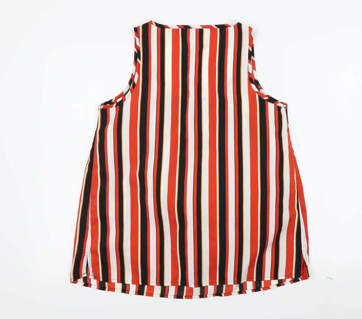 Anthology Womens Orange Striped  Basic T-Shirt Size 10