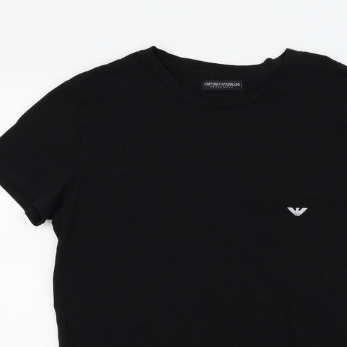 Emporio Armani Mens Black Colourblock   T-Shirt Size S