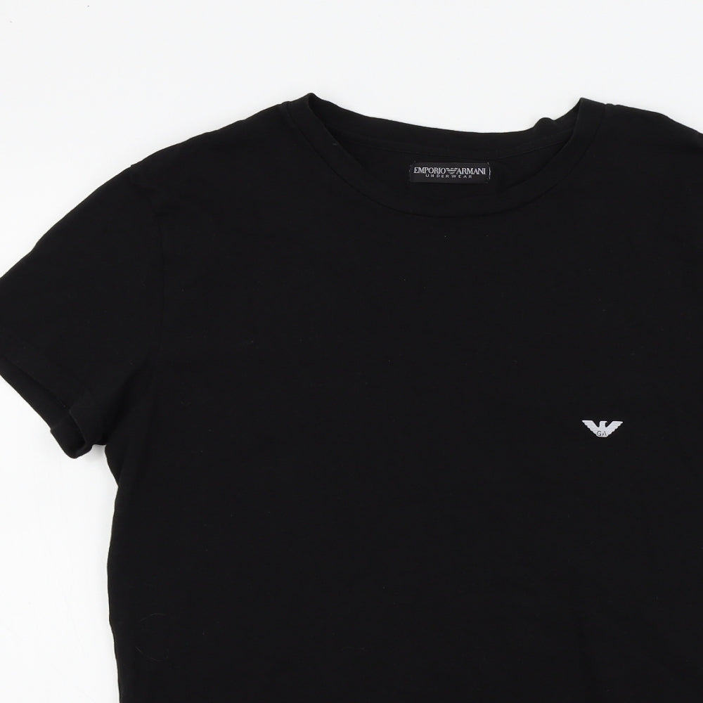 Emporio Armani Mens Black Colourblock   T-Shirt Size S