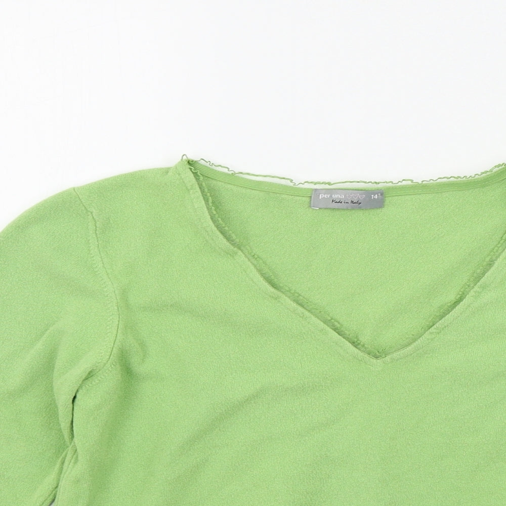 m&s Womens Green   Pullover Jumper Size 14