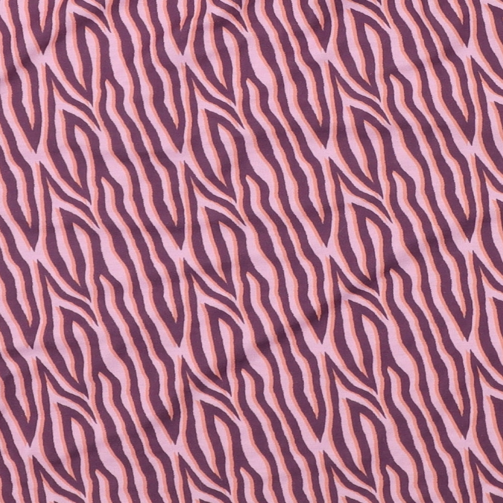 Fearless Illustration Womens Pink Geometric  Basic T-Shirt Size L