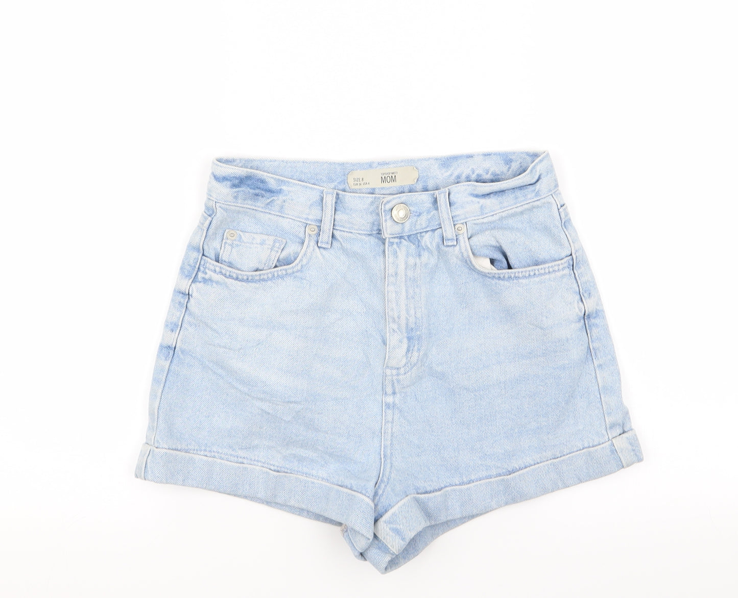 Topshop Womens Blue   Mom Shorts Size 8 - Denim Shorts