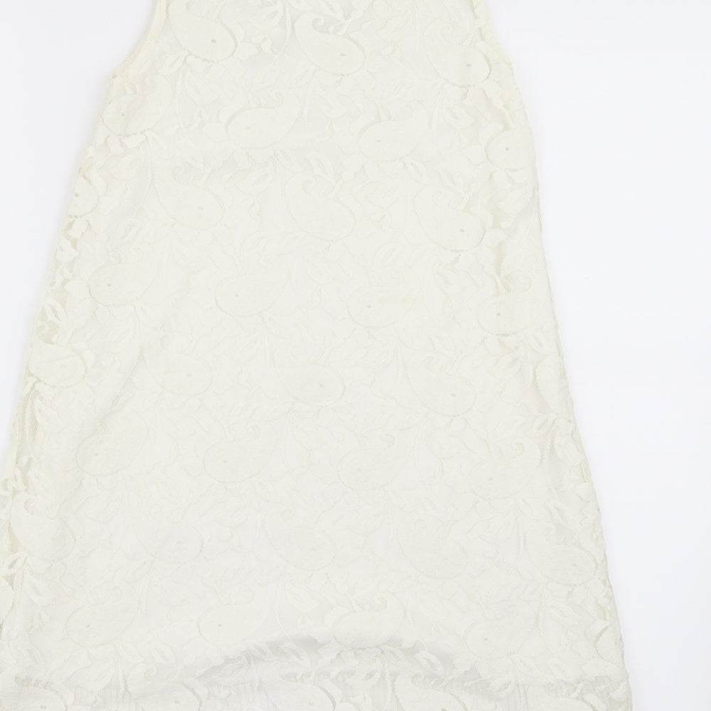 cutie Womens White Floral  A-Line  Size S