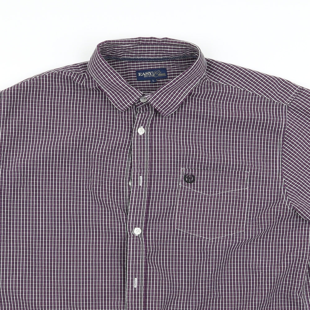 Easy Mens Multicoloured Check   Button-Up Size L
