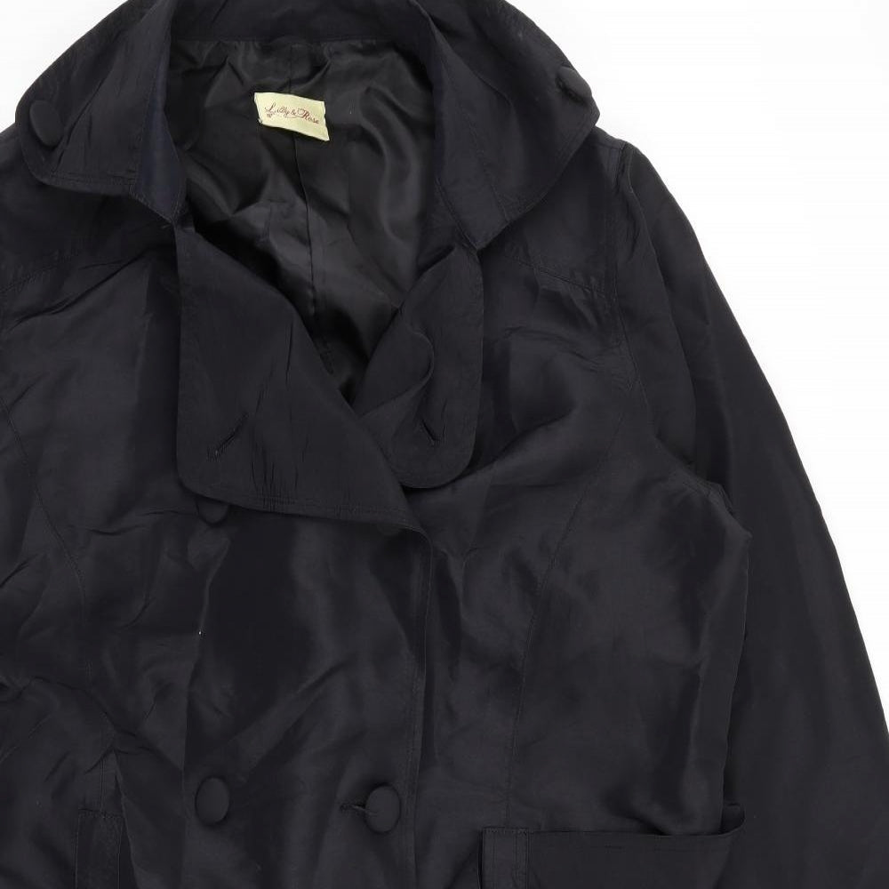 lily&rose Womens Black   Overcoat Coat Size 20