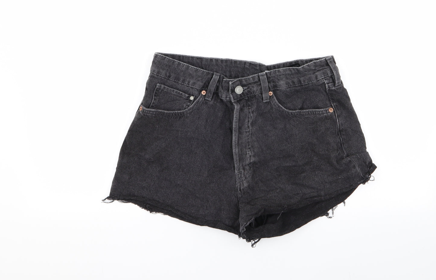 H&M Womens Black   Hot Pants Shorts Size 14 - denim shorts