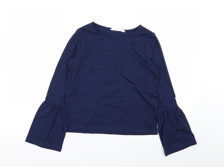 H&M Girls Blue Basic T-Shirt Size 11-12 Years