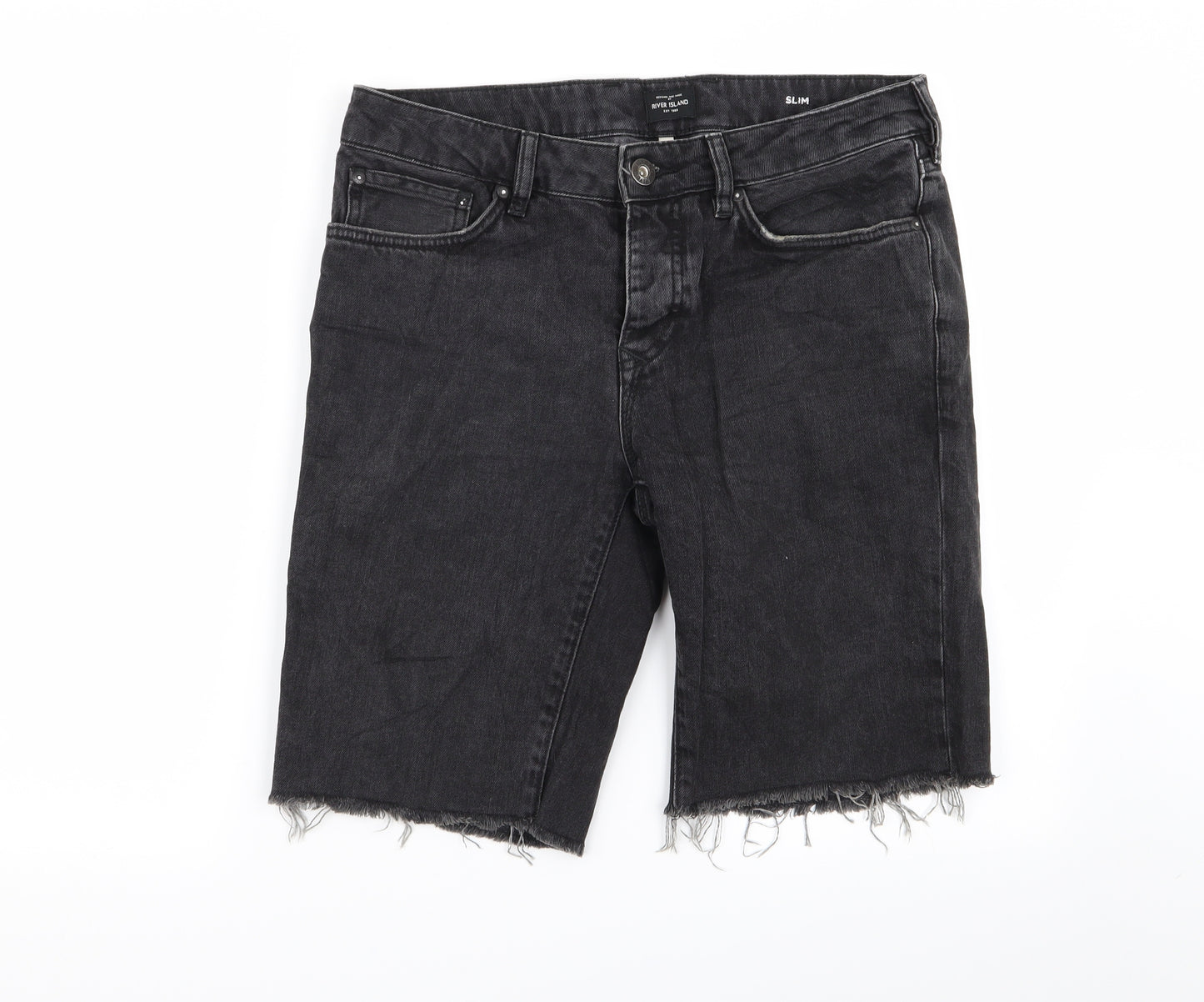 River Island Mens Black   Chino Shorts Size 30 in - denim shorts