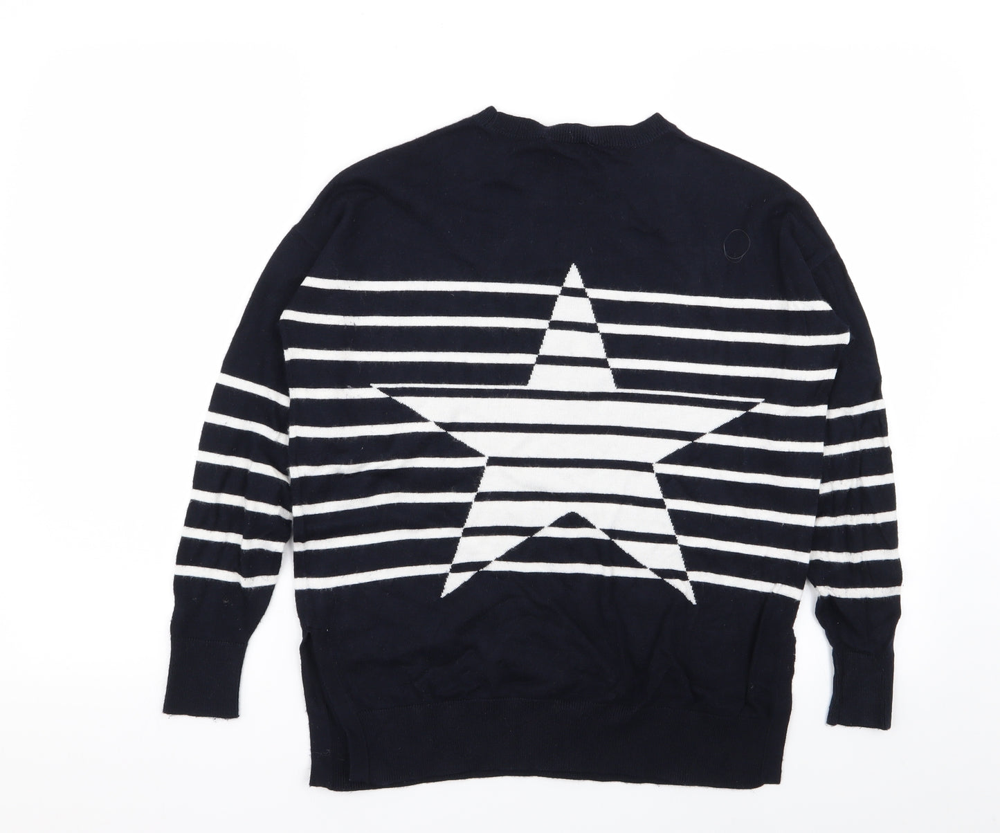 Mint Velvet Womens Blue Striped  Pullover Jumper Size XS