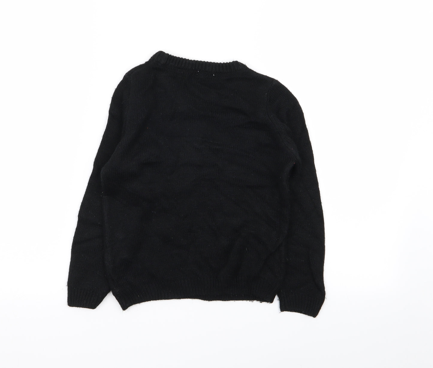 NEXT Girls Black Geometric  Pullover Jumper Size 6 Years  - christmas jumper