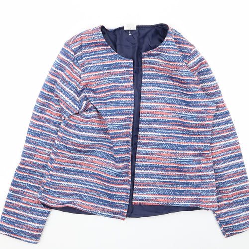 Anne De Lancay Womens Multicoloured Striped  Jacket Blazer Size M
