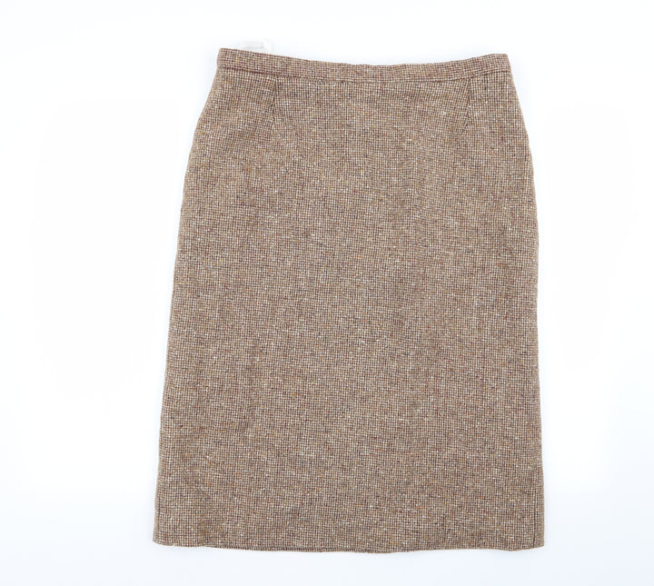 Preworn Womens Beige A-Line Skirt Size 34 in