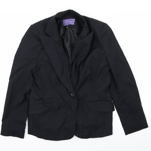 Autonomy Womens Black Striped  Jacket Blazer Size 12