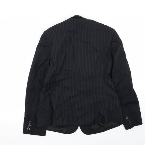 Autonomy Womens Black Striped  Jacket Blazer Size 12