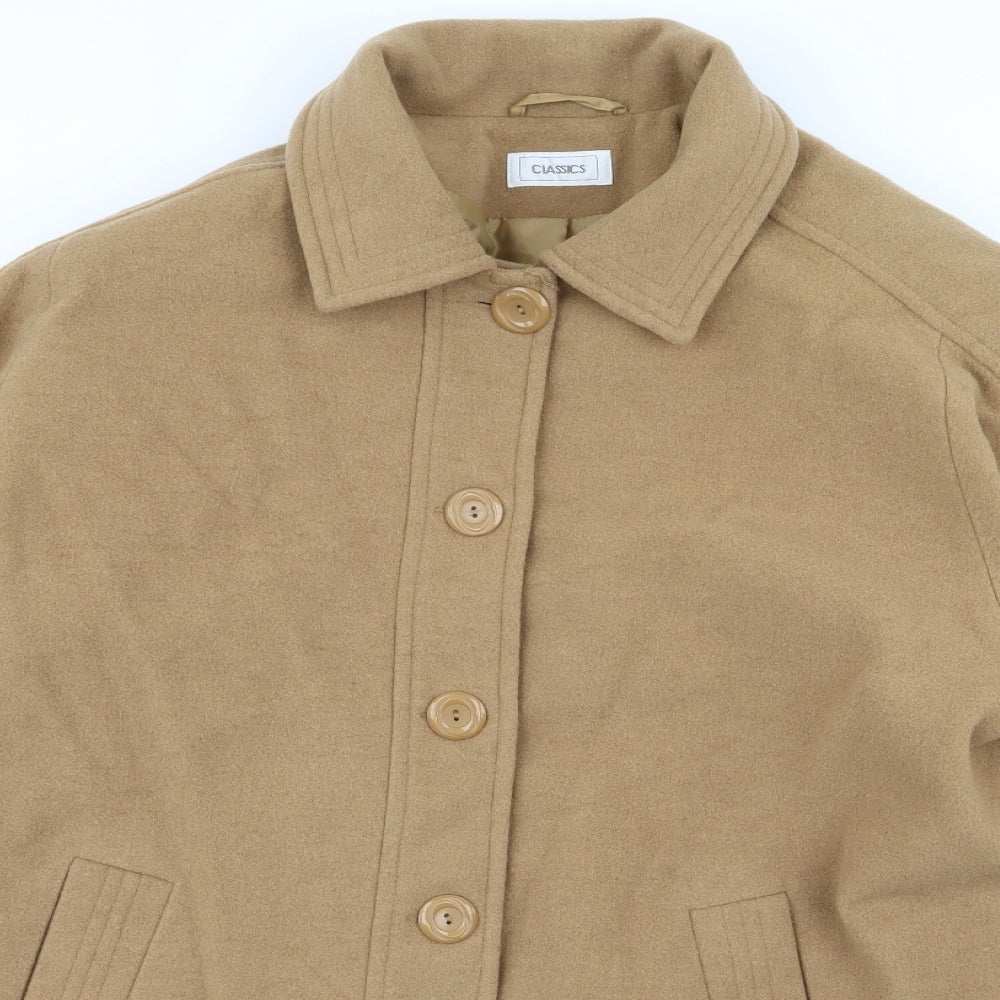Classic Womens Beige   Overcoat Coat Size 22
