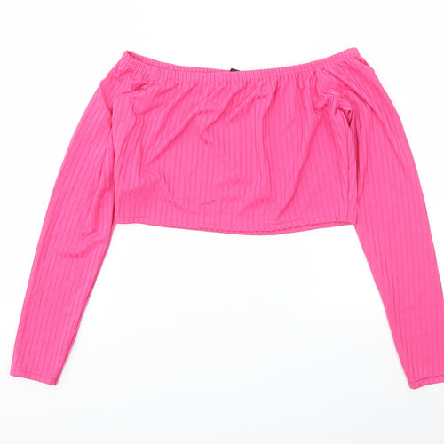 I SAW IT FIRST Womens Pink   Basic T-Shirt Size M