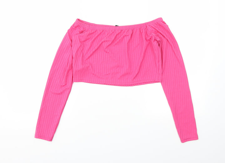 I SAW IT FIRST Womens Pink   Basic T-Shirt Size M