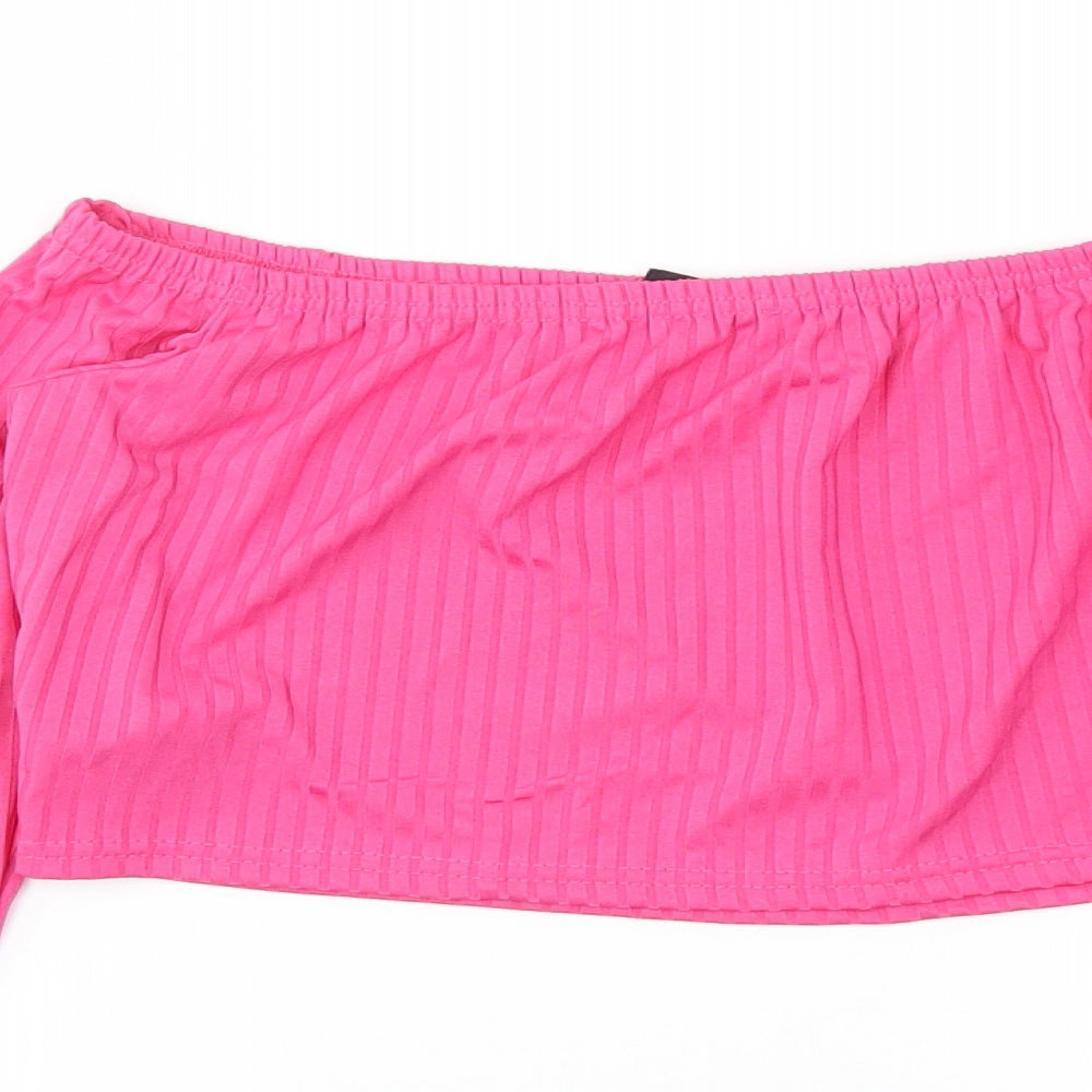 I SAW IT FIRST Womens Pink   Basic T-Shirt Size M