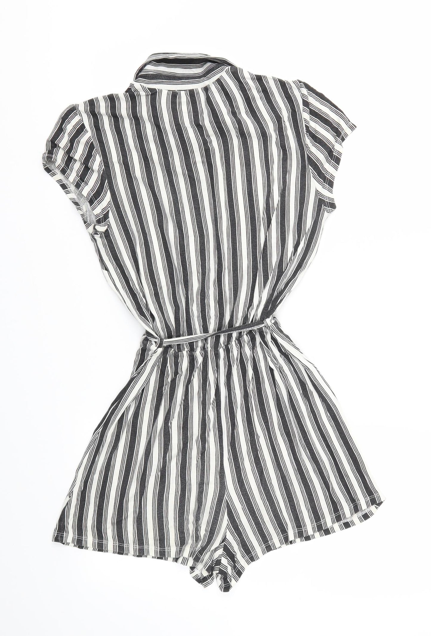 Select Womens Black Striped  Jumpsuit One-Piece Size 8