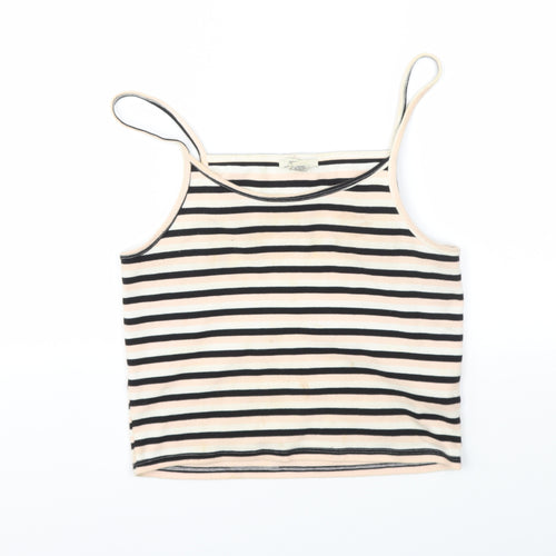 FOREVER 21 Womens Multicoloured Striped  Basic T-Shirt Size L