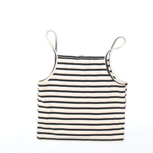 FOREVER 21 Womens Multicoloured Striped  Basic T-Shirt Size L