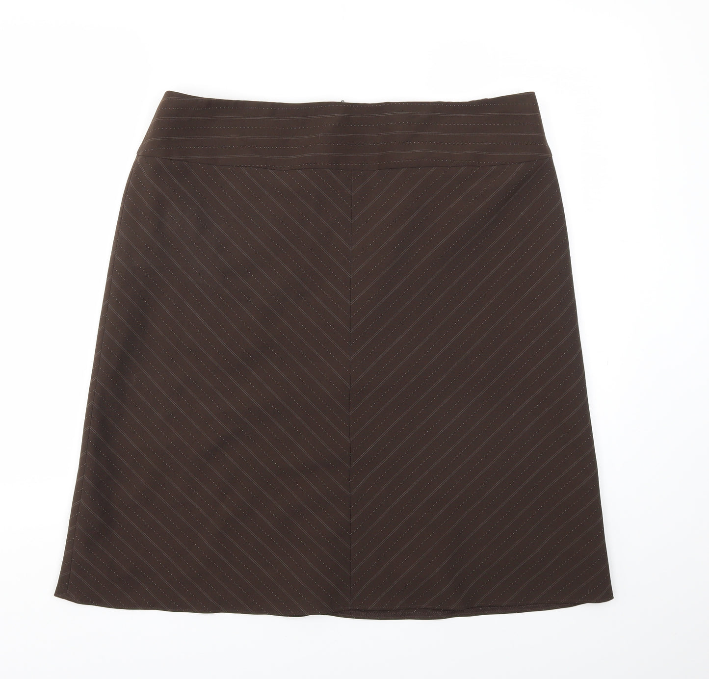 TUHUZY Womens Brown Striped  A-Line Skirt Size 18