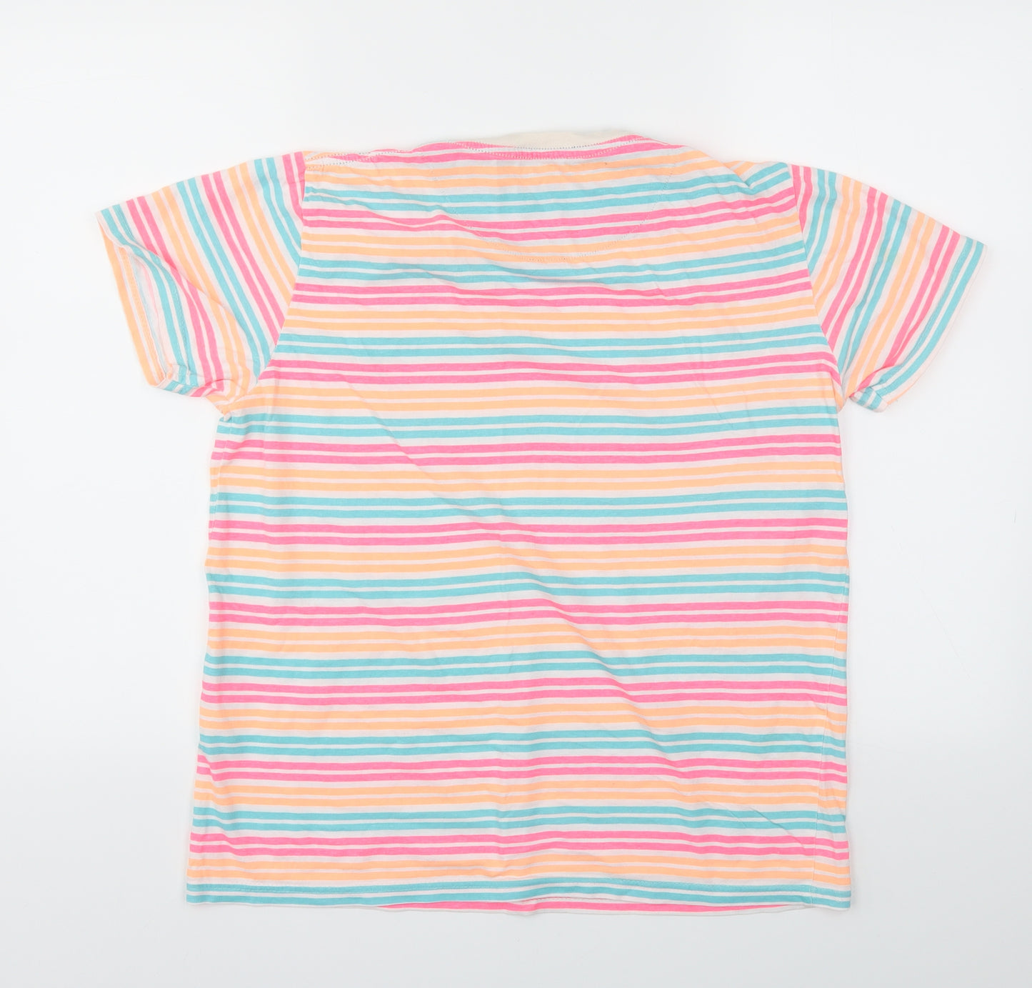 AMERICANEGLE Mens Multicoloured Striped   T-Shirt Size S