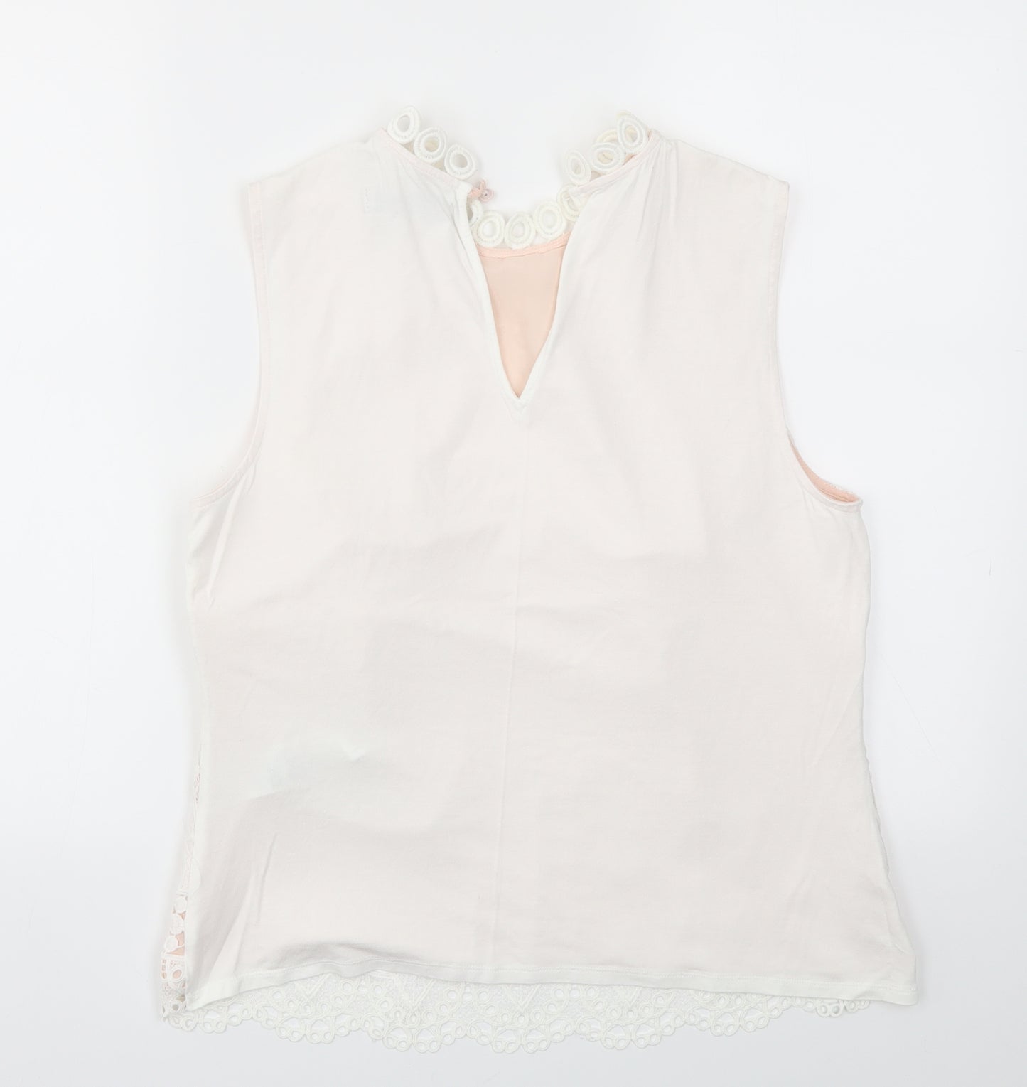 Principes Womens White   Basic T-Shirt Size 14