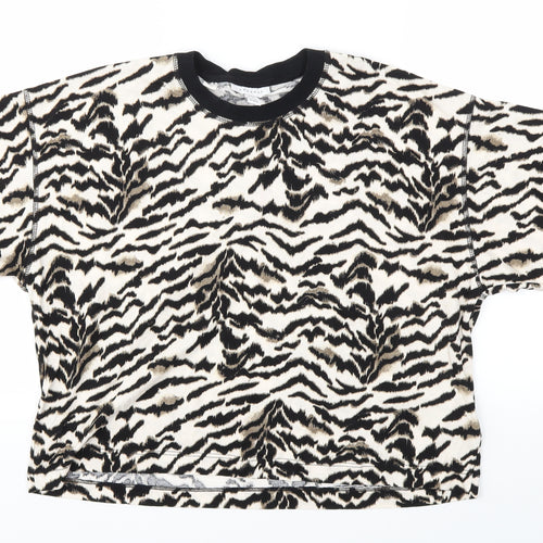 Topshop Womens Brown Animal Print  Basic T-Shirt Size S
