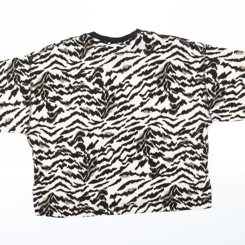 Topshop Womens Brown Animal Print  Basic T-Shirt Size S