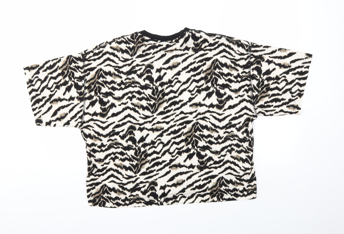 Topshop Womens Brown Animal Print  Basic T-Shirt Size S