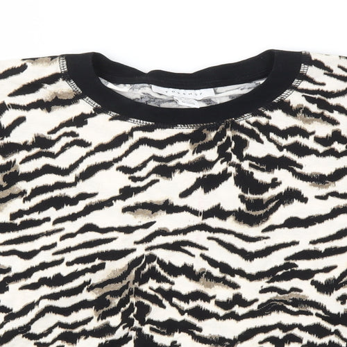 Topshop Womens Brown Animal Print  Basic T-Shirt Size S