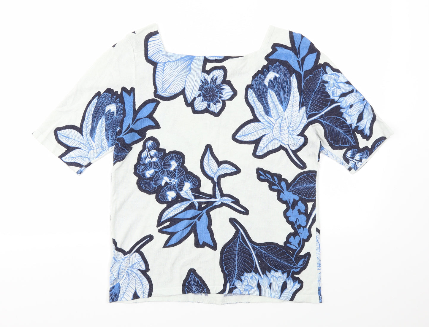 NEXT Womens Blue Floral  Basic T-Shirt Size 12