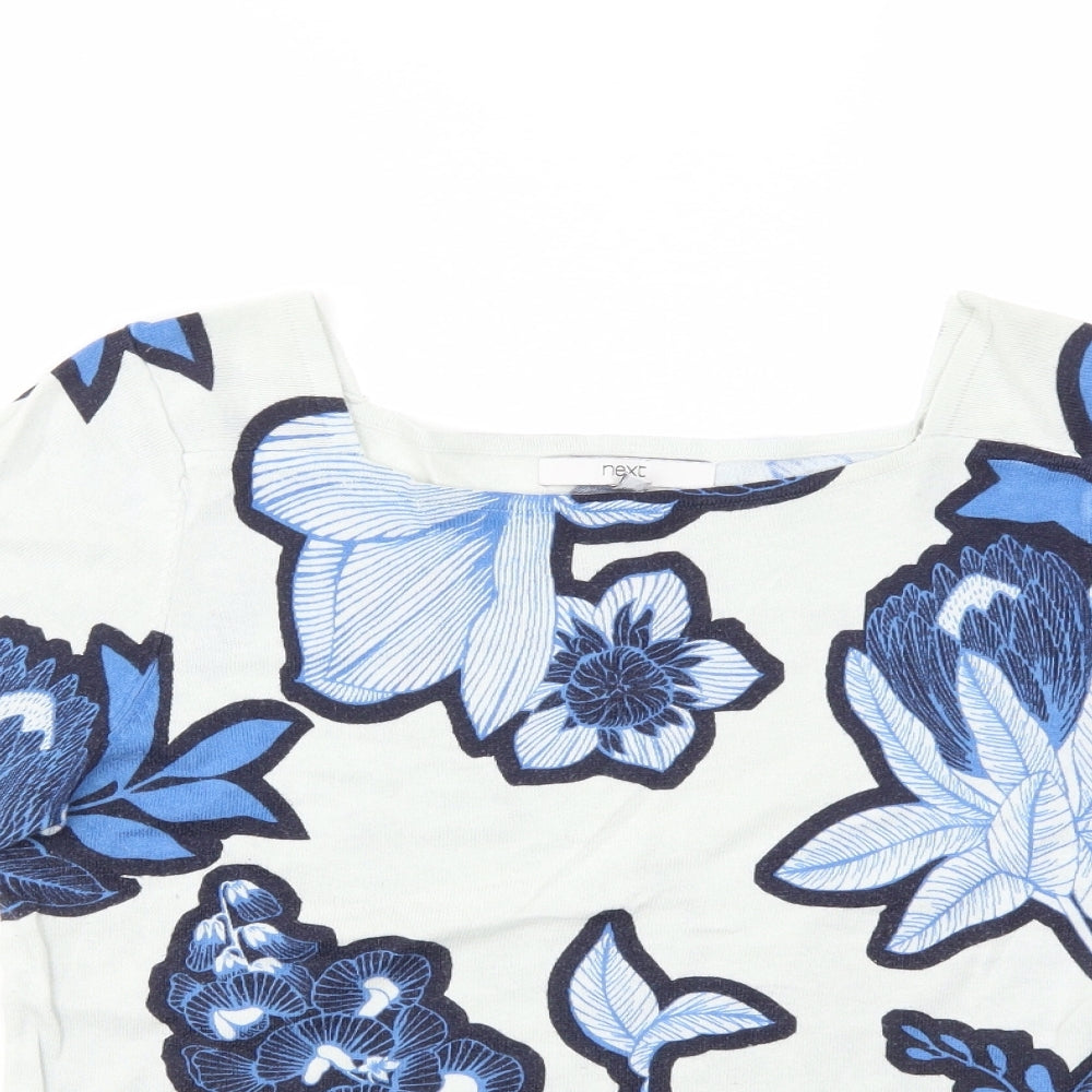 NEXT Womens Blue Floral  Basic T-Shirt Size 12
