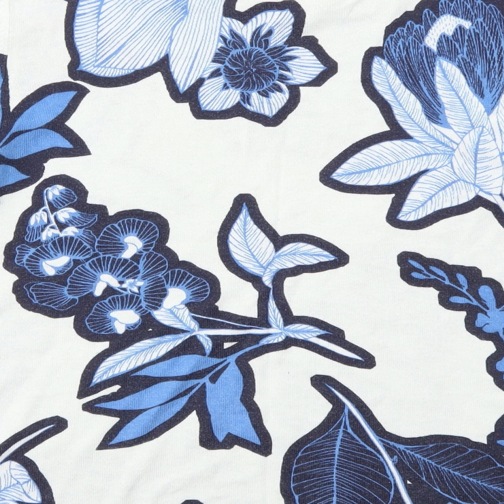 NEXT Womens Blue Floral  Basic T-Shirt Size 12